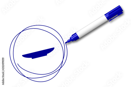 blauer Filzstift kreist ein - Teller