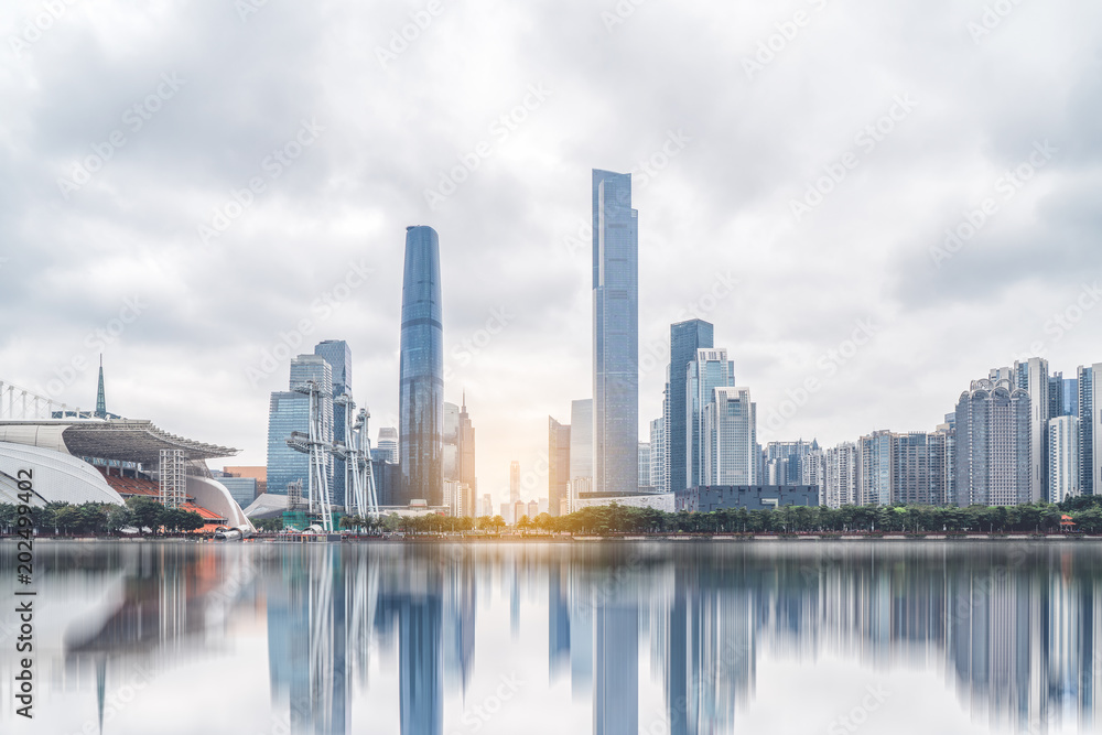 Modern city in Guangzhou, China