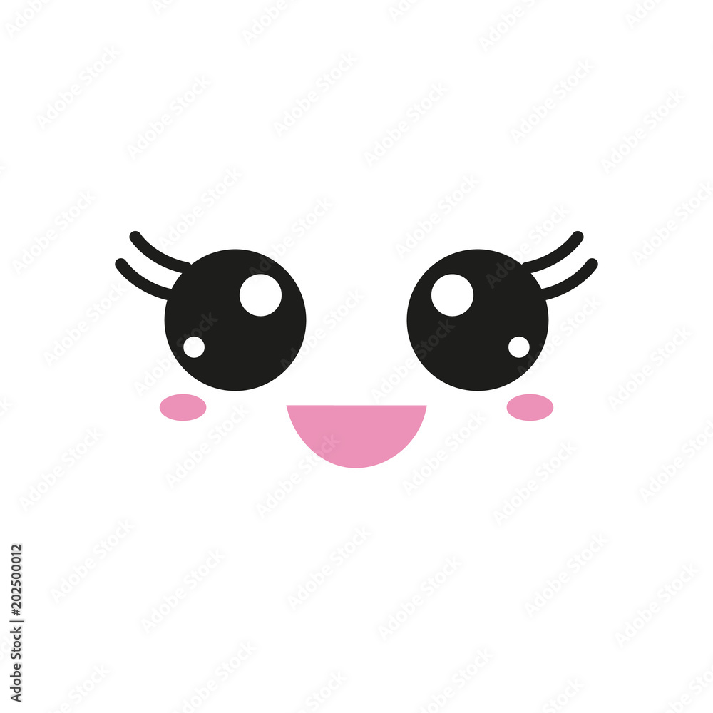 Vector illustration with kawaii faces Vector illustration with kawaii faces
