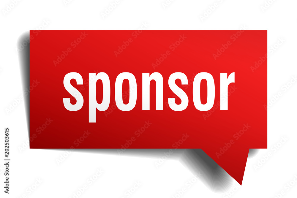 sponsor red 3d speech bubble sponsor red 3d speech bubble