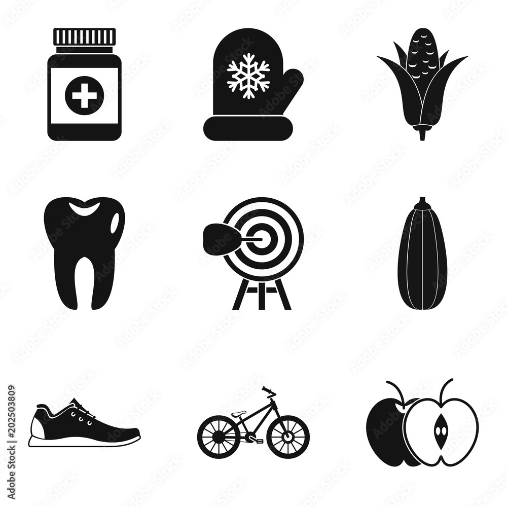 Wellness program icons set. Simple set of 9 wellness program vector icons for web isolated on white background Wellness program icons set. Simple set of 9 wellness program vector icons for web isolated on white background