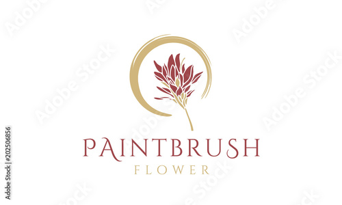 Blossom Paintbrush Flower logo design