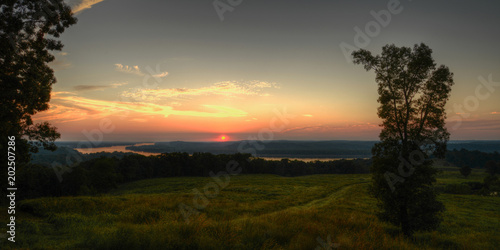 Sunset view of the Ohio River in Kentucky