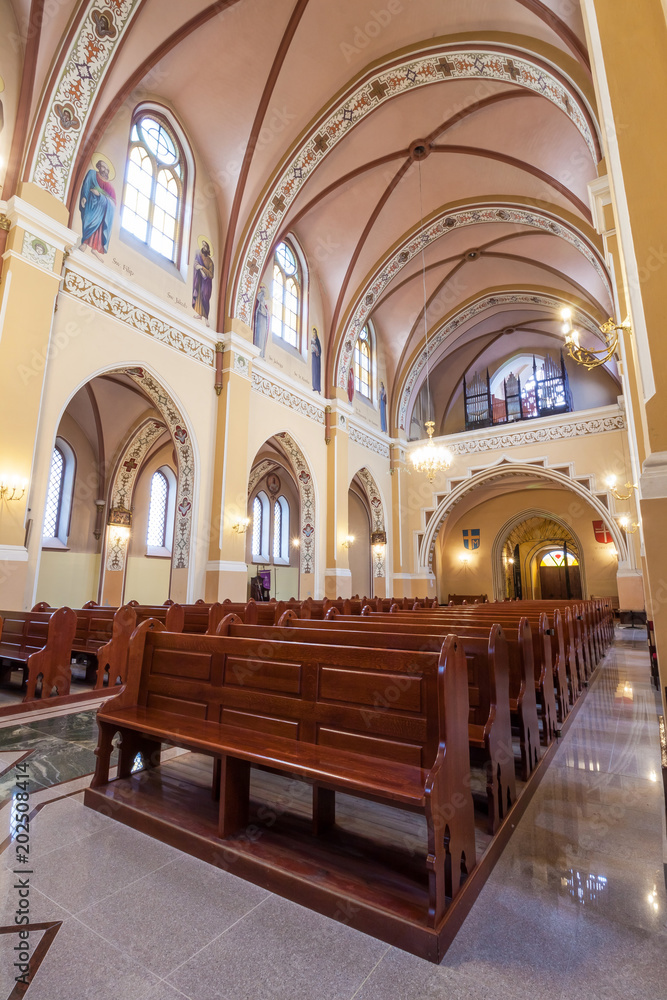Interior of a church in Poland. 