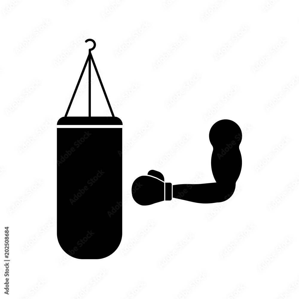 Hand and punching bag