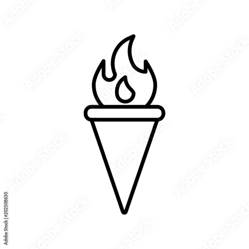 Torch with fire icon photo