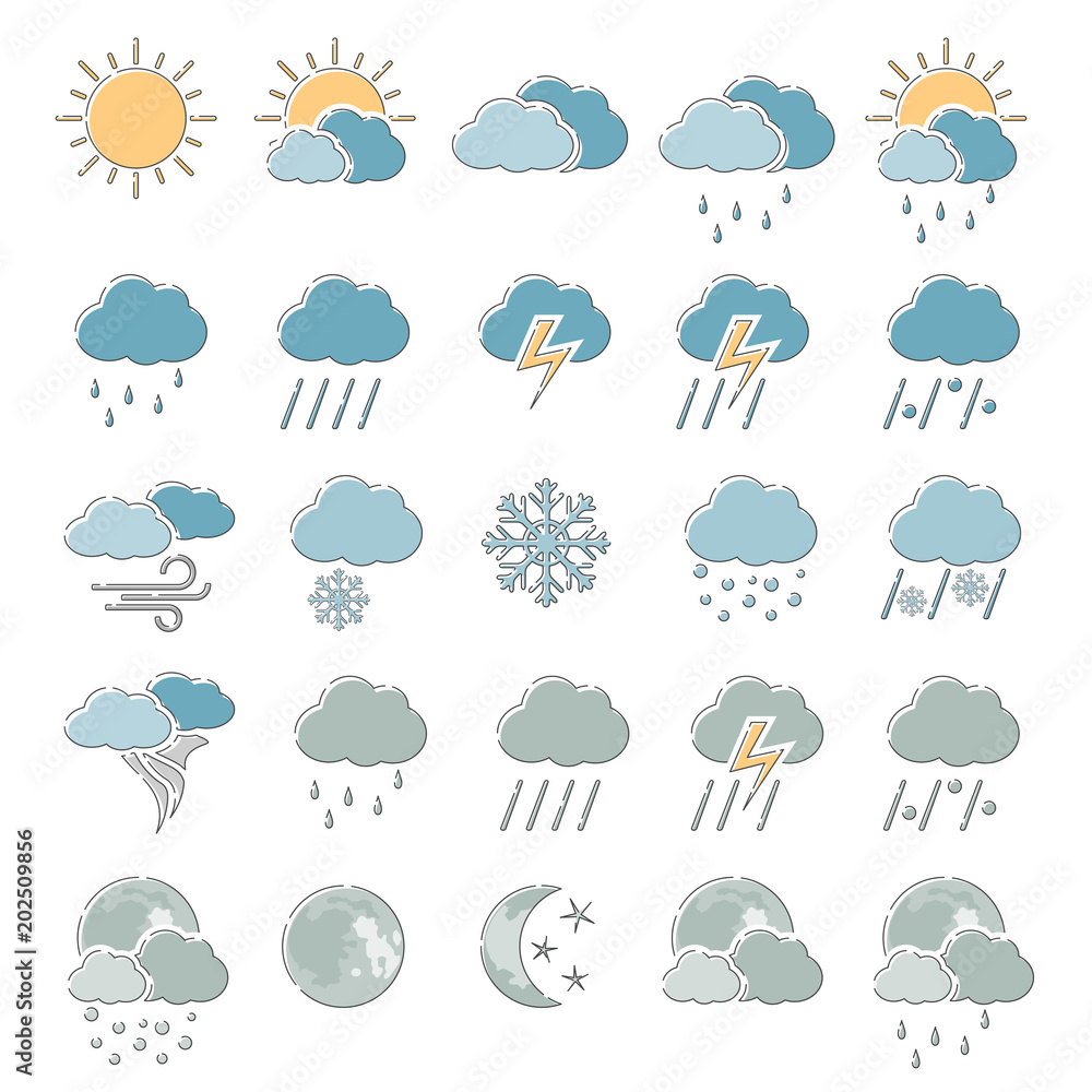 Outline Color Icons - Weather Outline Color Icons - Weather