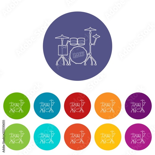 Drum icon. Outline illustration of drum vector icon for web