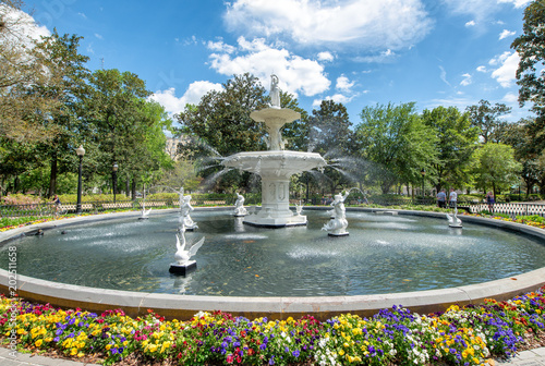 Fountain of Forsyth Park in Savannah, Georgia - USA