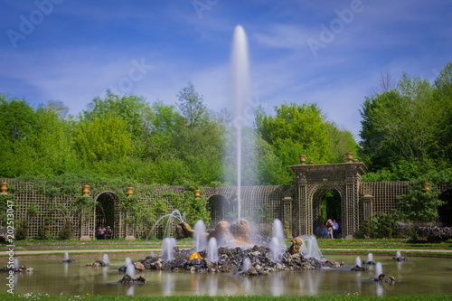 Versailles, France - 04 22 2018: Château de Versailles et son parc, ses bosquets et bassins. Bosquet de L'Encelade photo