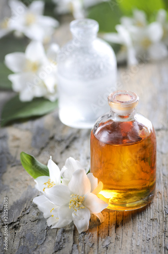 Essential oil with jasmine flower