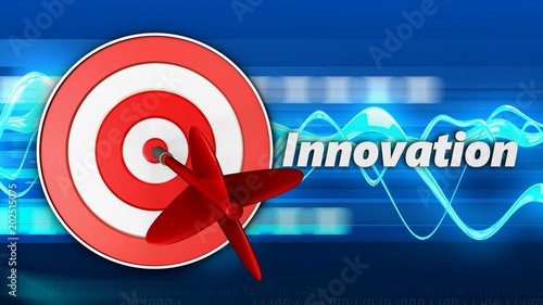 3d target with innovation sign photo