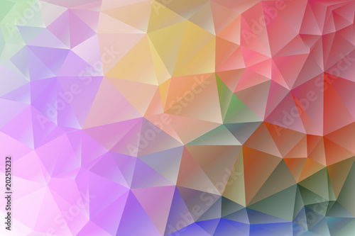 Abstract, colorful, multicolor and iridescent background of triangles