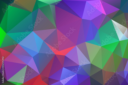Abstract, colorful, multicolor and iridescent background of triangles
