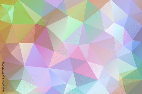 Bright and warm abstract background of triangles of triangles of yellow, green, red hues