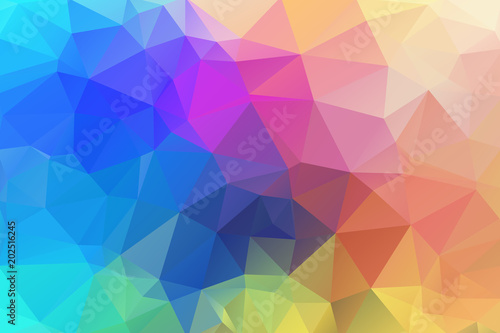 Multicolor abstract background of triangles. Gentle, sunny, pleasant