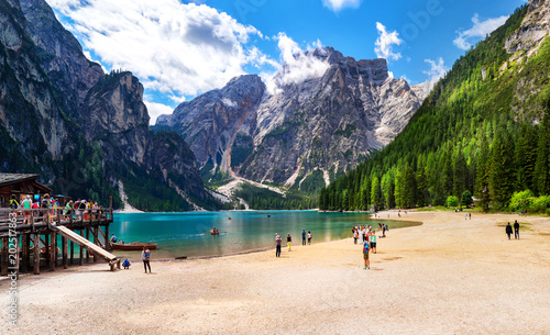 Принти на полотні Pragser Wildsee, Dolomiten, Südtirol - Braies Lake, Dolomites, South Tyrol