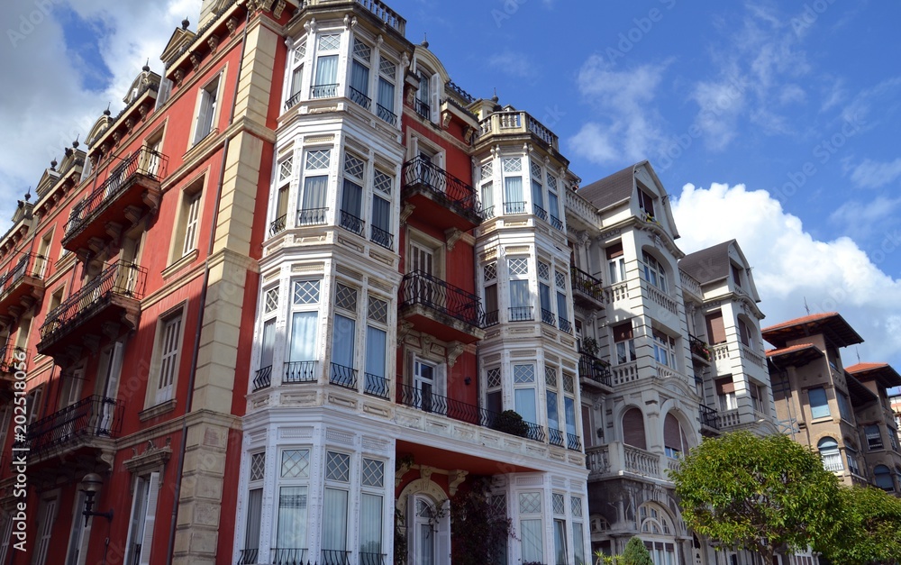 Traditional building of Portugalete, Biscay, Basque Country