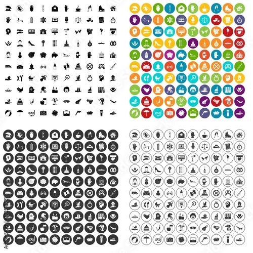 100 joy icons set vector in 4 variant for any web design isolated on white