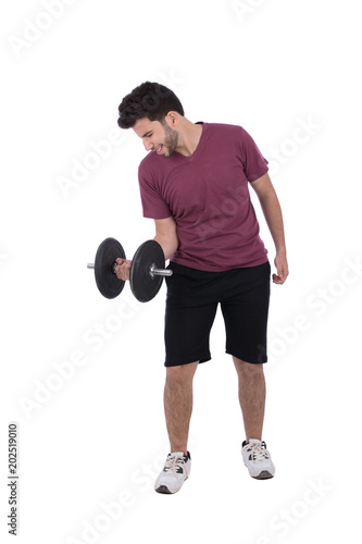trying to raise a dumbbell