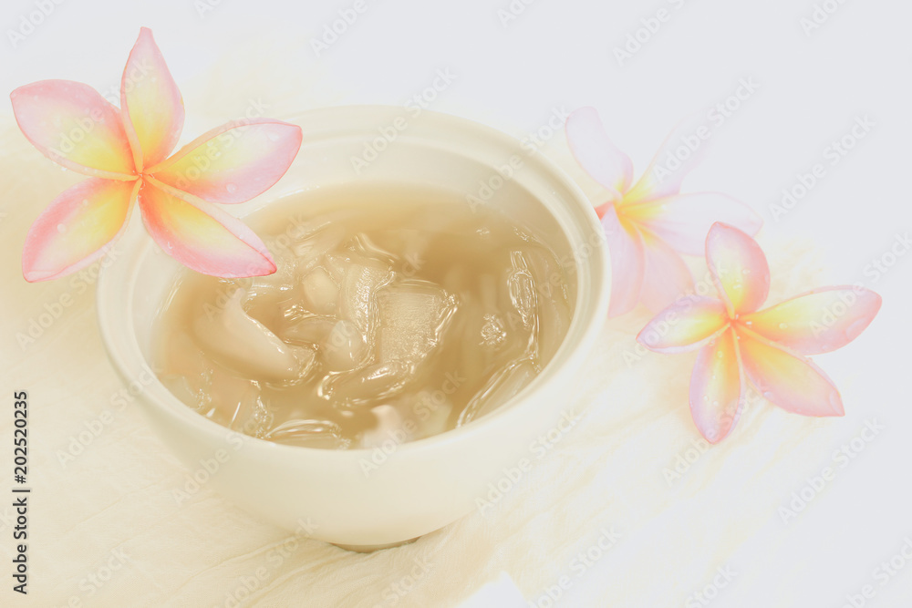 Thai desserts Made from Borassus flabellifer photographed with high key. Thai desserts Made from Borassus flabellifer photographed with high key.