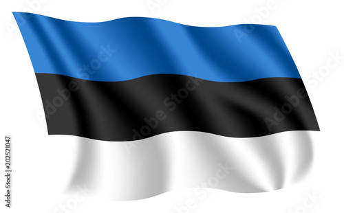 Free Download Estonia flag. Isolated national flag of Estonia. Waving flag of the Republic of Estonia. Fluttering textile estonian flag. - GFXLoad