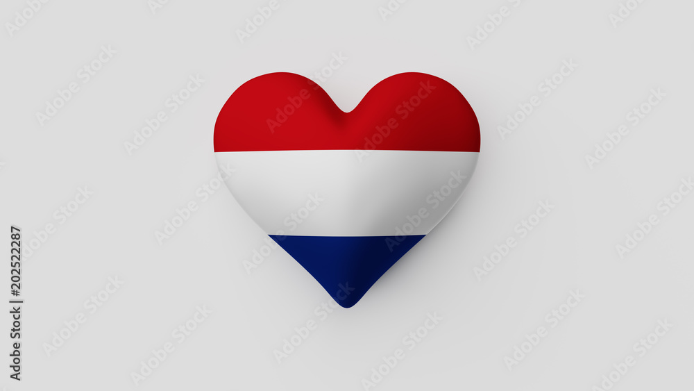 Corazón bandera Holanda. 3D Corazón bandera Holanda. 3D