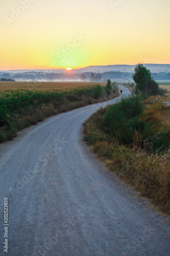 Amazing sunrise on camino