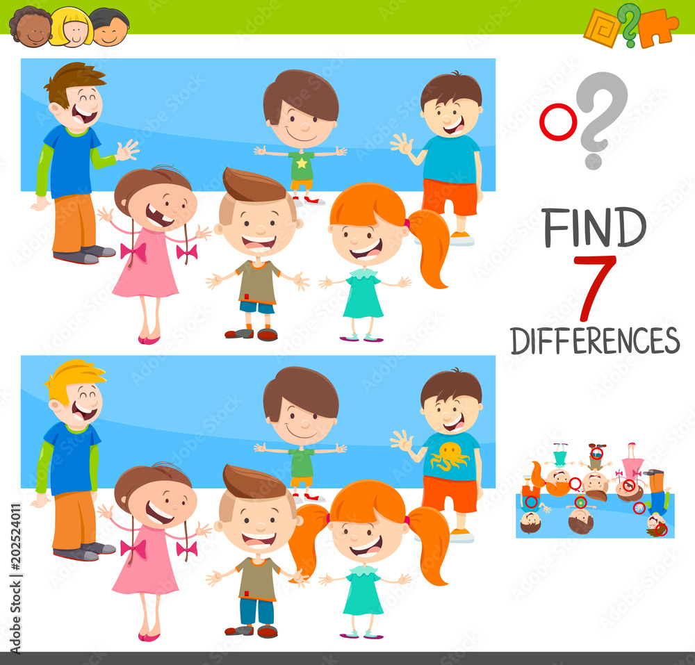 differences game with children characters differences game with children characters