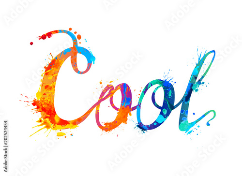 Cool. Hand written word of splash paint