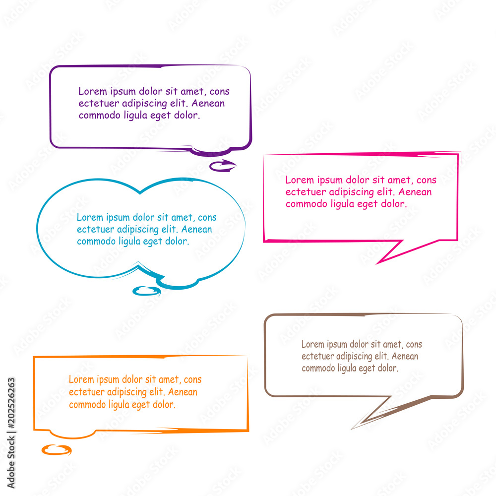 set of quote box bubble speech talk frame illustration