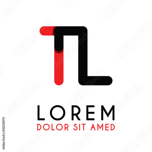 initial Letter TL with red Black and has rounded corners