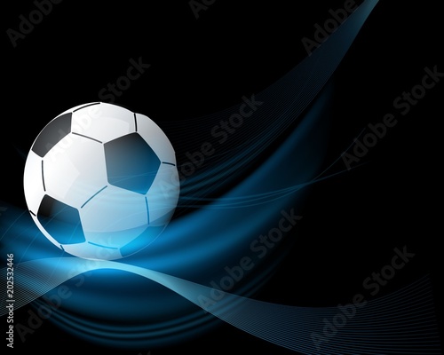 Football with blue and black background