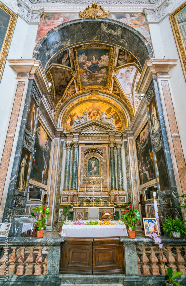 Main altar in the Church of Santa Maria della Pace in Rome, Italy.