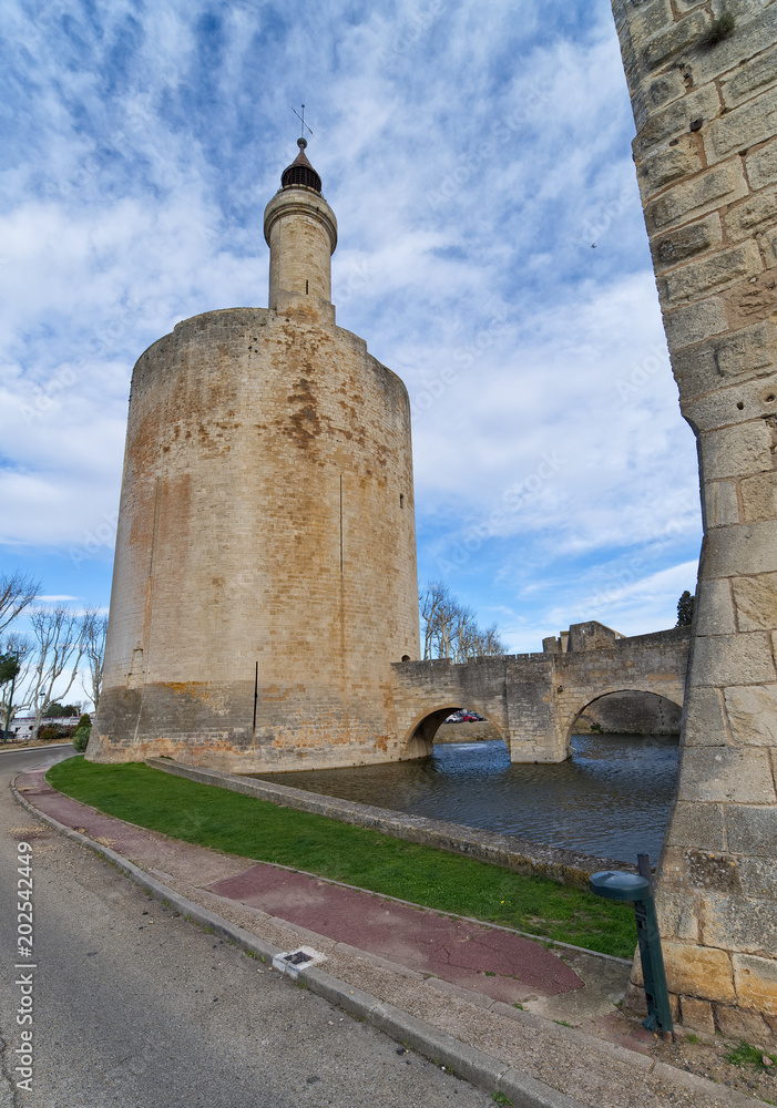 Aigues Mortes city - Bridge, Walls and Tower of Constance - Camargue - France