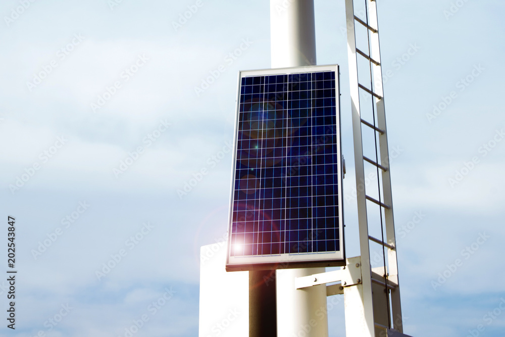 beacon sky solar panels top light house transformation energy blue white sun saving beam two beach port harbor beacon sky solar panels top light house transformation energy blue white sun saving beam two beach port harbor