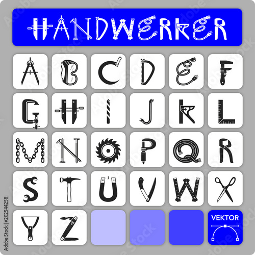 Alphabet - Font für Handwerker
