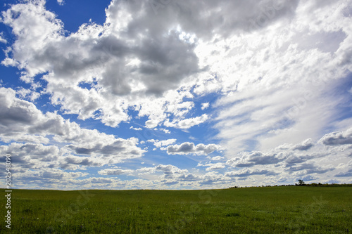 Plain landscape, Clouds, Pampas