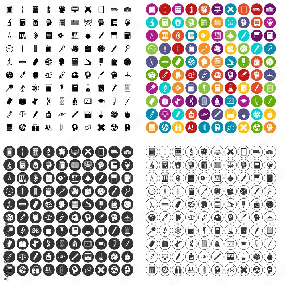 100 learning icons set vector in 4 variant for any web design isolated on white 100 learning icons set vector in 4 variant for any web design isolated on white