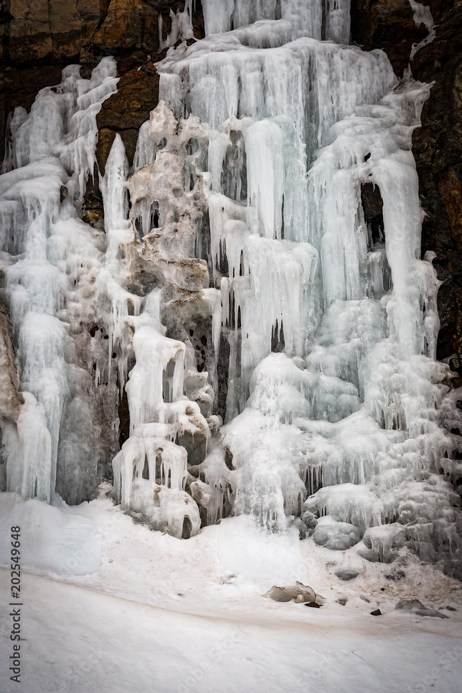 partially frozen waterfall partially frozen waterfall