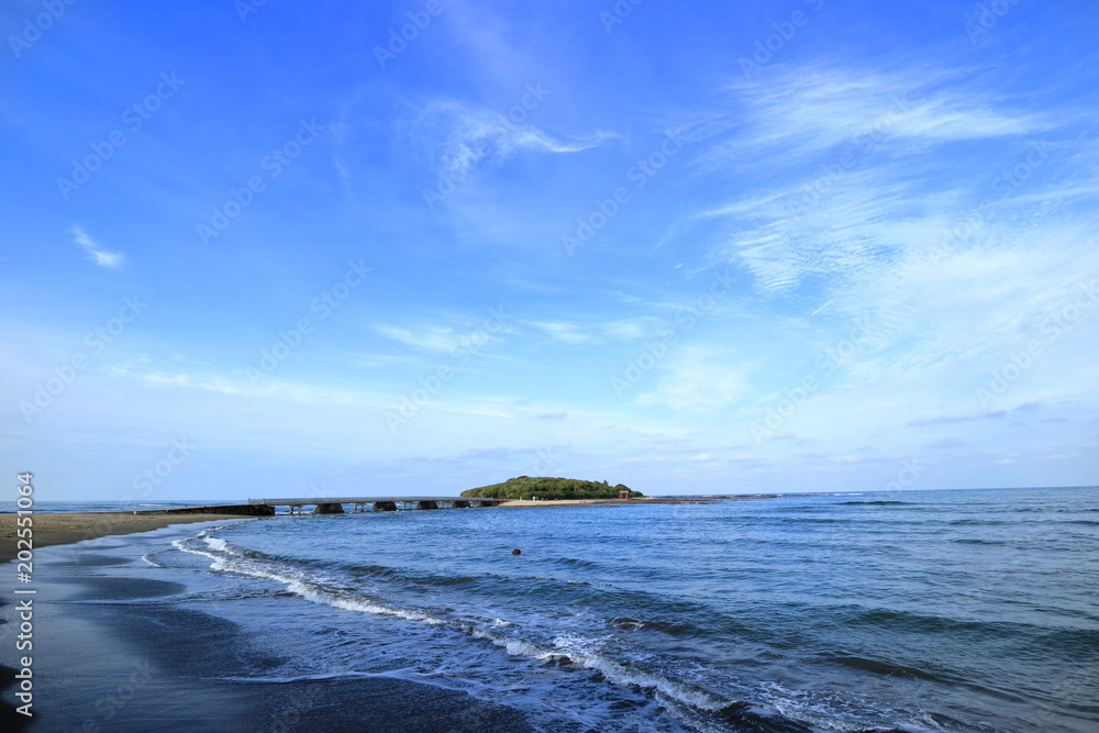 青島と海岸線