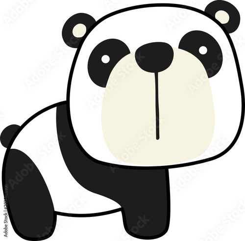 Fototapeta Naklejka Na Ścianę i Meble -  cute little panda bear isolated on white background. flat design for baby and children
