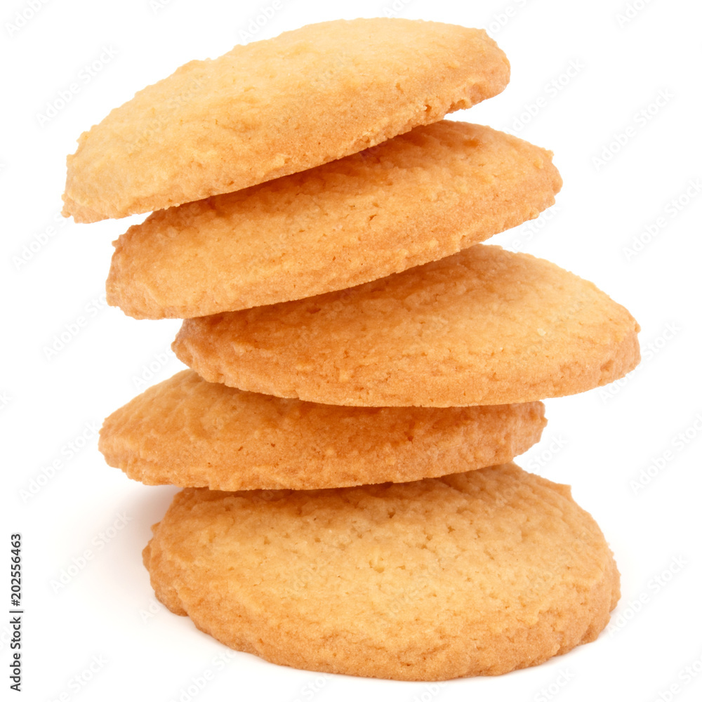 stacked short pastry cookies isolated on white background stacked short pastry cookies isolated on white background
