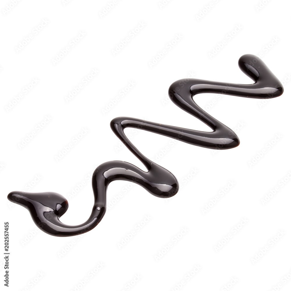 Chocolate syrup drop isolated on white background Chocolate syrup drop isolated on white background