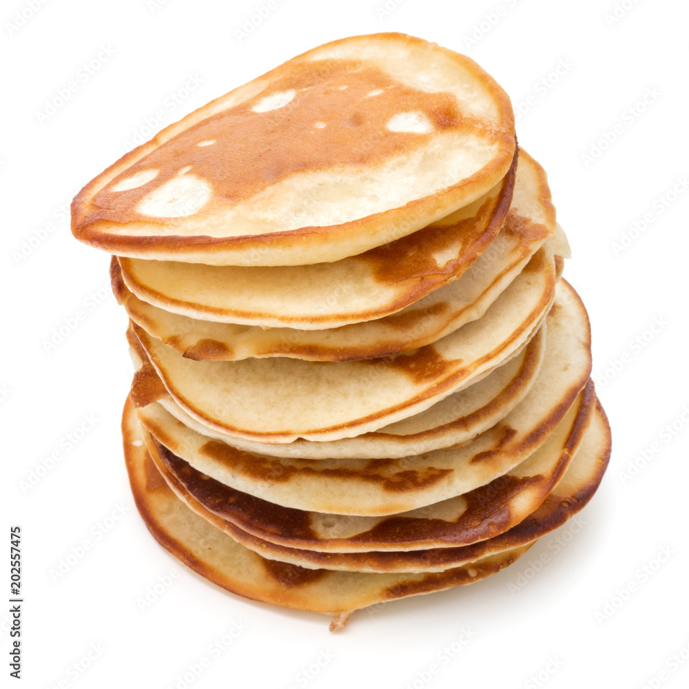 Pancakes stack on white background Pancakes stack on white background