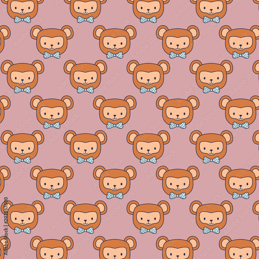 background of cute monkeys, colorful design. vector illustration