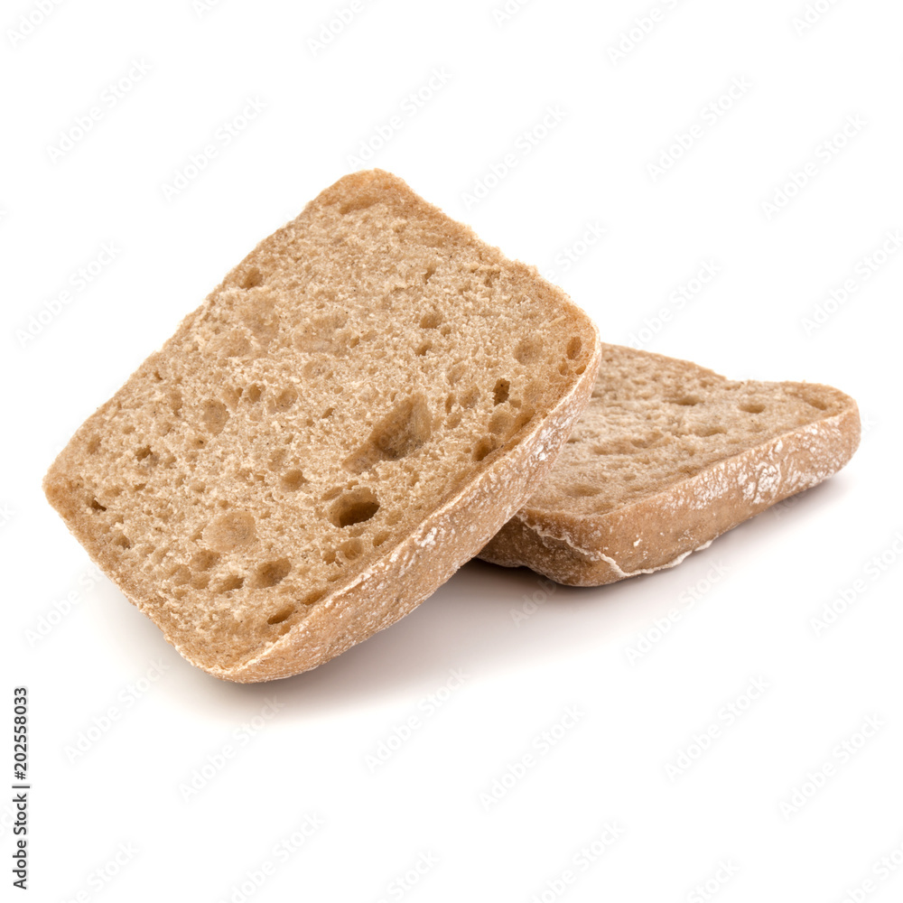 sliced Ciabatta bread isolated on white background cut out sliced Ciabatta bread isolated on white background cut out