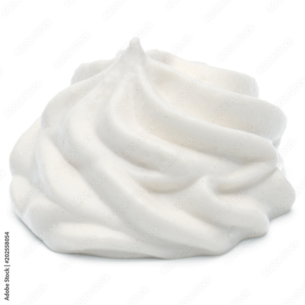 Whipped cream swirl isolated on white background cutout Whipped cream swirl isolated on white background cutout