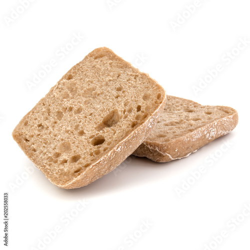 sliced Ciabatta bread isolated on white background cut out