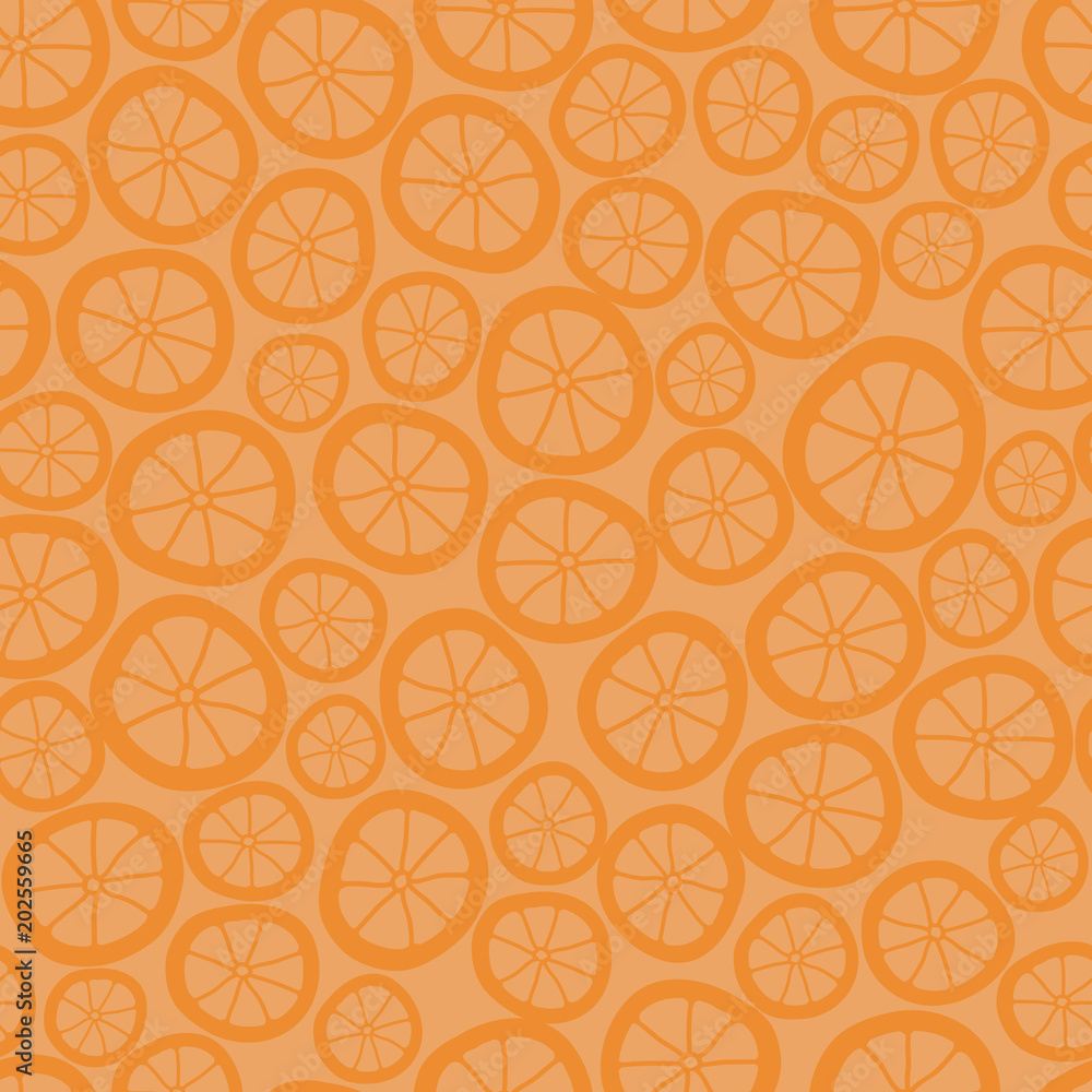 Vector Orange Slice Seamless Pattern Vector Orange Slice Seamless Pattern